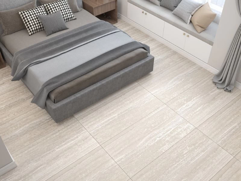 Mẫu 8: Gạch lát nền vân đá Travertine