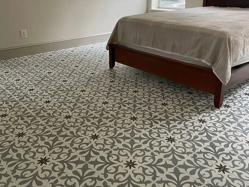 Mẫu 31: Gạch lát nền phòng ngủ sang trọng phong cách Vintage