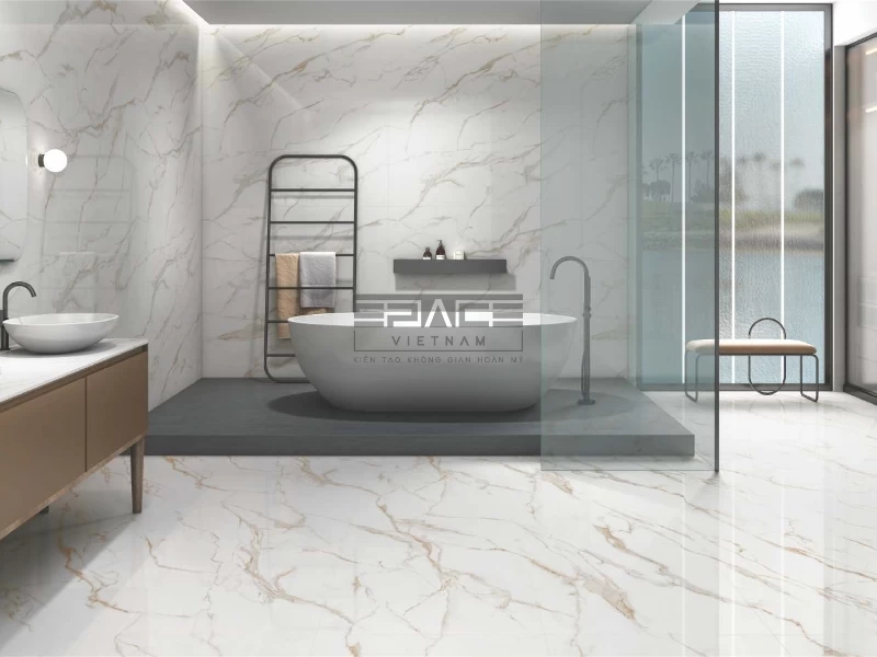 Mẫu gạch ốp lát nhà tắm vân đá 01