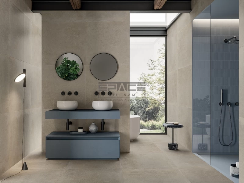 Mẫu gạch ốp lát nhà tắm vân đá 05