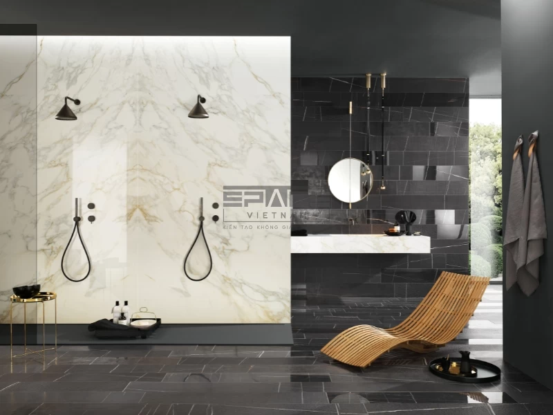 Mẫu gạch ốp lát nhà tắm vân đá 07