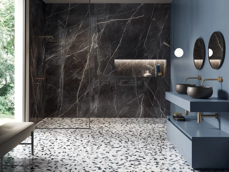 Mẫu gạch ốp tường nhà tắm vân đá Granite