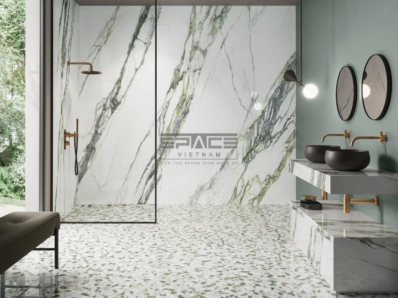 Mẫu gạch ốp lát nhà tắm vân đá 15