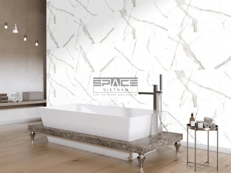 gạch ốp tường nhà tắm màu trắng 06