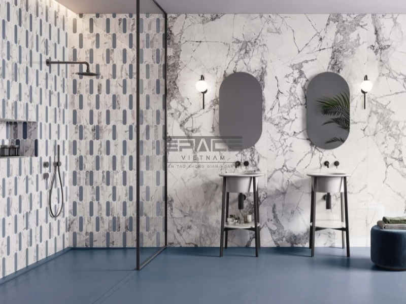 Mẫu gạch ốp lát nhà tắm vân đá 12