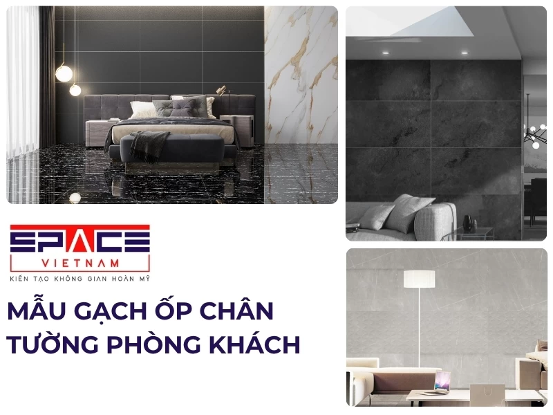 Mẫu gạch ốp chân tường phòng khách 01