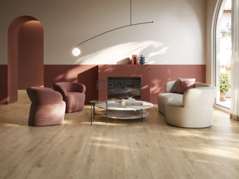 Mẫu gạch ốp chân tường phòng khách 06