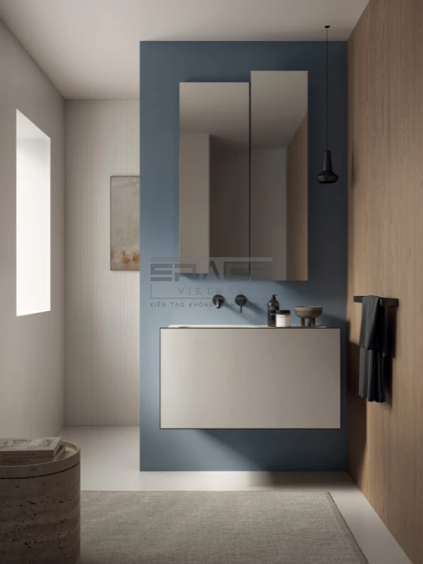 Mẫu gạch ốp nhà tắm màu xanh 08