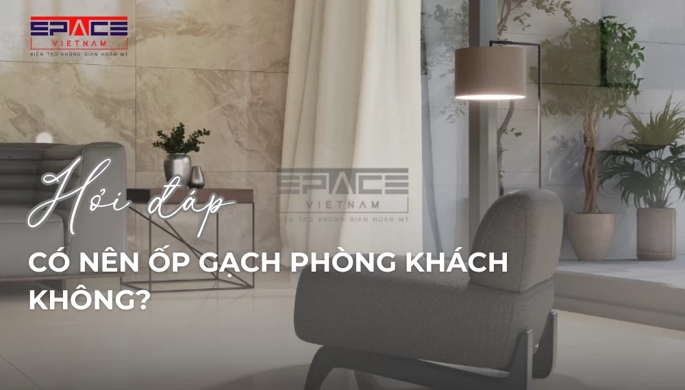 Có nên ốp gạch tường phòng khách không?