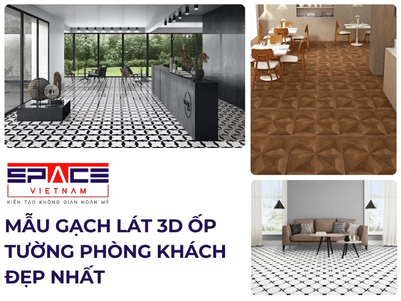 gạch 3d ốp tường phòng khách 1
