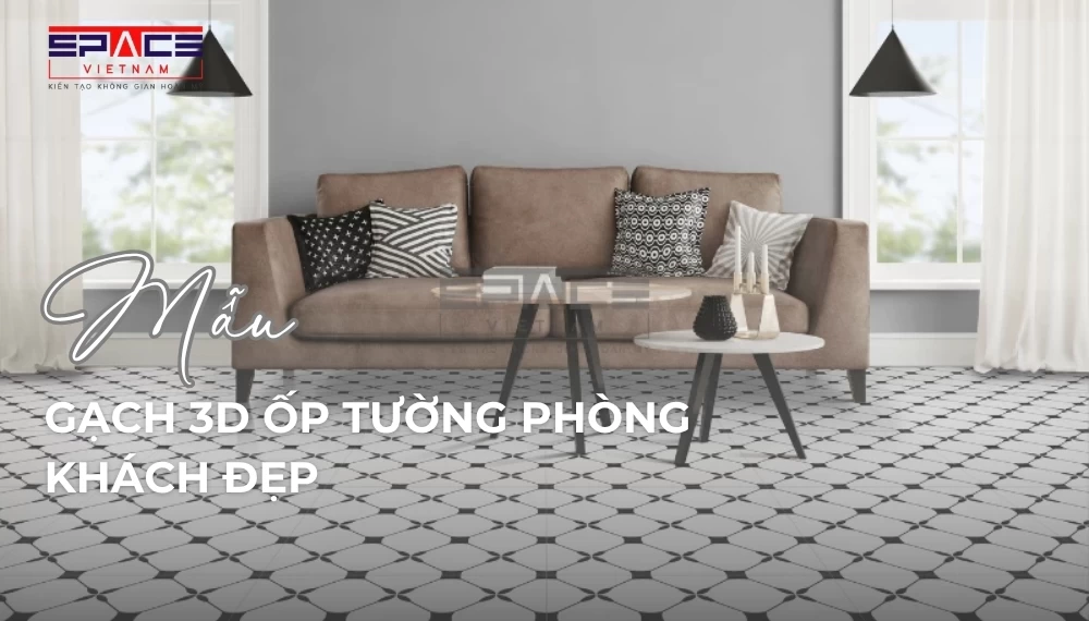 mẫu gạch 3d ốp tường phòng khách đẹp