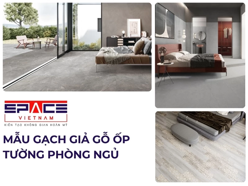 Mẫu gạch giả gỗ ốp tường phòng ngủ 1