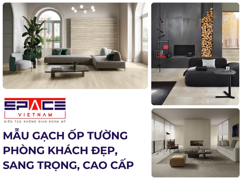 Mẫu gạch ốp tường phòng khách