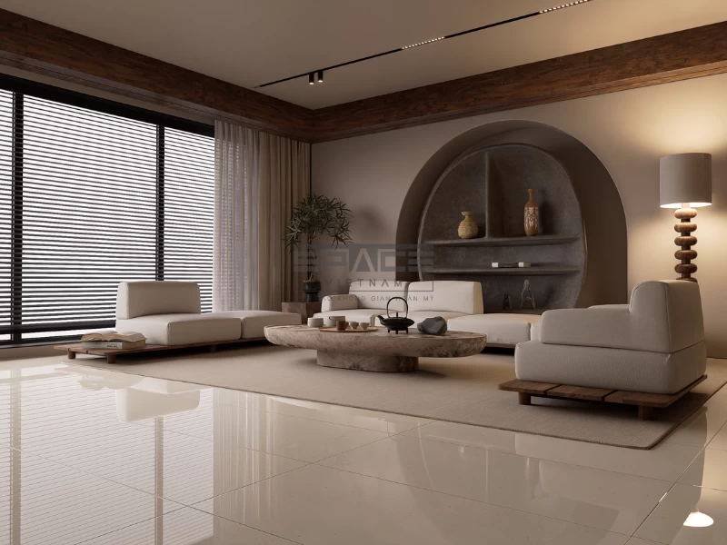 Gạch ốp tường phòng khách khổ lớn 2