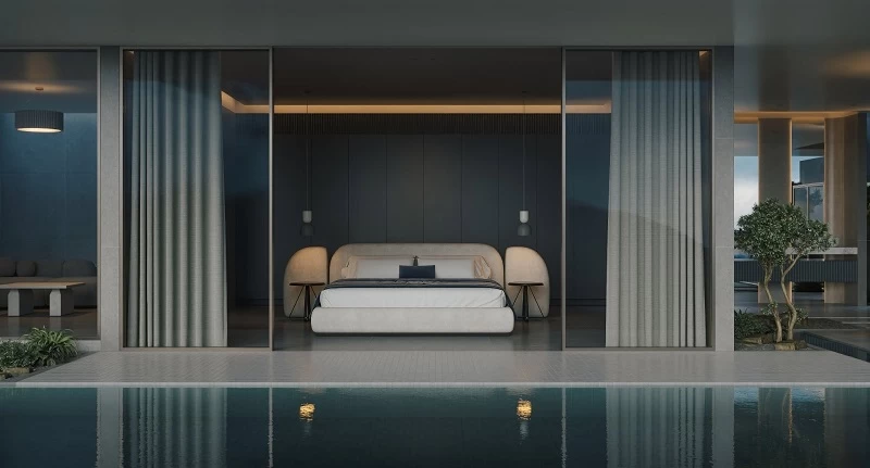 Gạch phong ngủ hiệu ứng xi măng màu xám