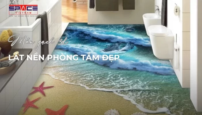 mẫu gạch 3D lát phòng tắm đẹp