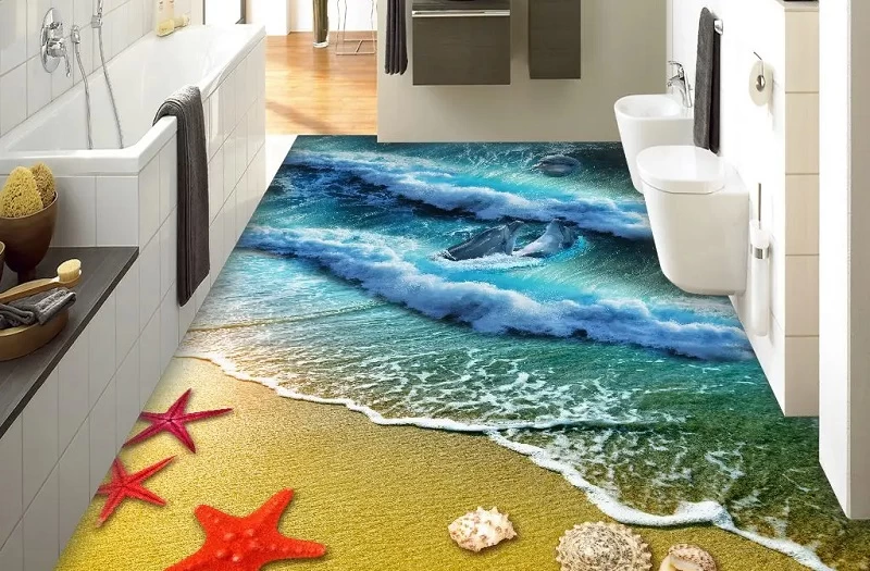 Mẫu gạch lát nền phòng tắm 3d 2