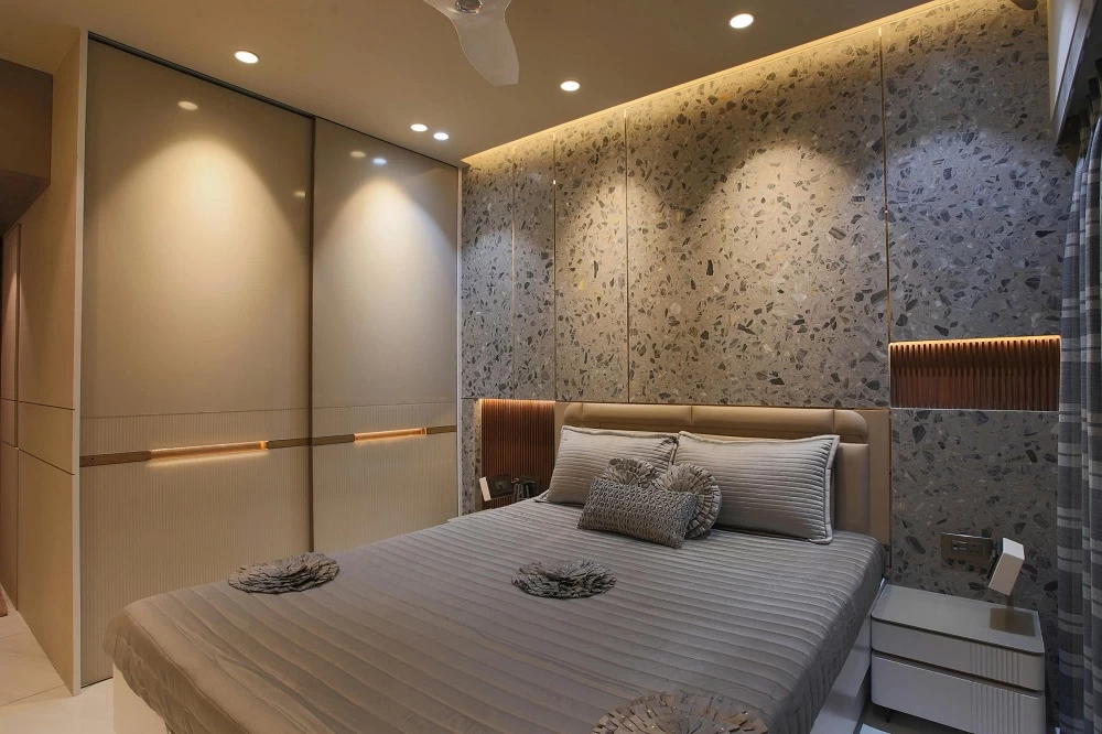 Mẫu gạch giả đá Terrazzo lát phòng ngủ