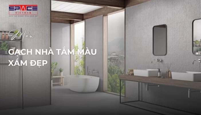 Mẫu gạch nhà tắm màu xám đẹp