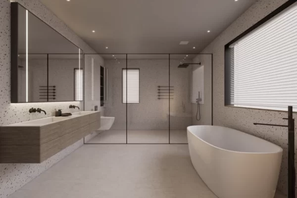 Mẫu 22: Mẫu gạch ốp tường nhà tắm TERRAZO GREY