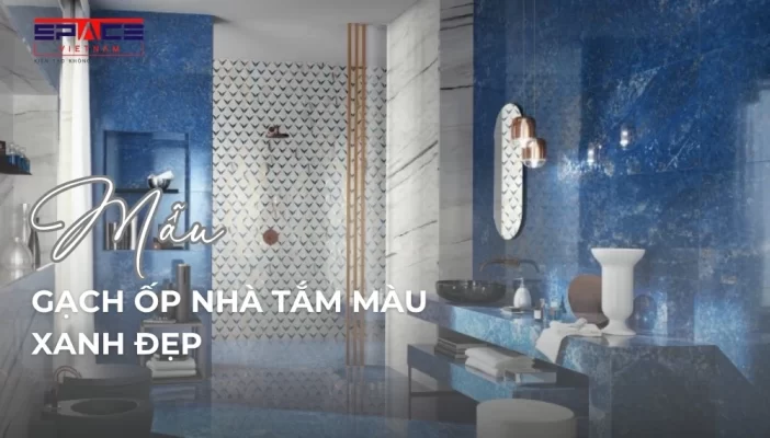 Mẫu gạch ốp nhà tắm màu xanh đẹp 1