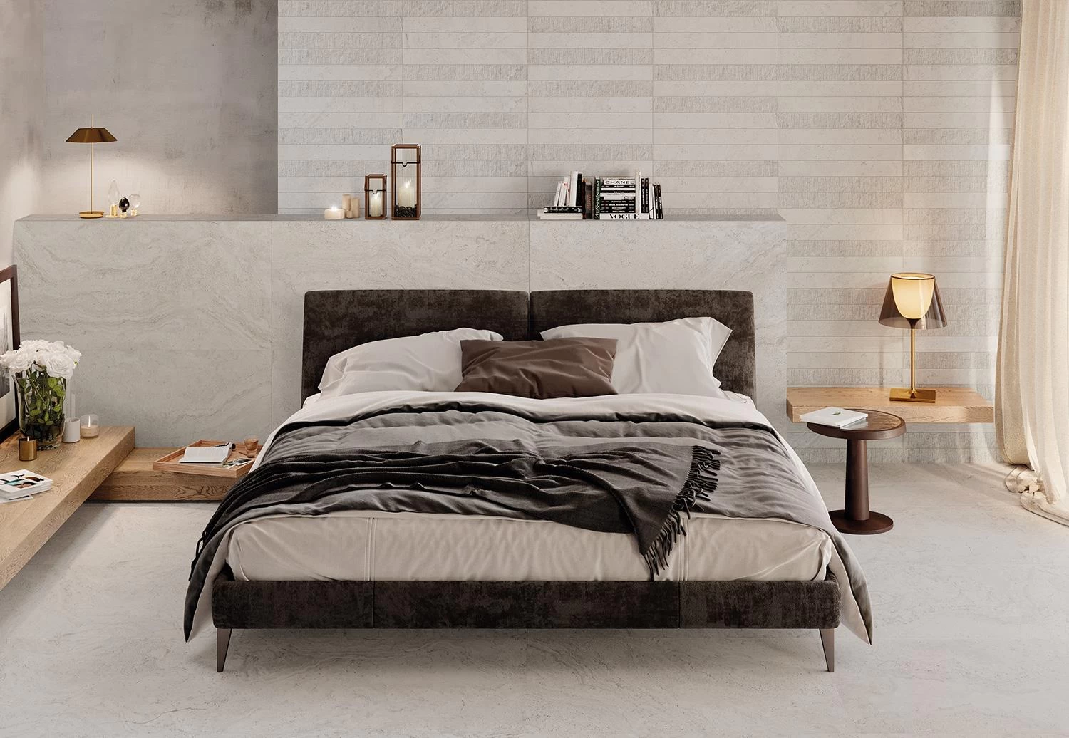 Gạch Tây Ban Nha ốp tường phòng ngủ